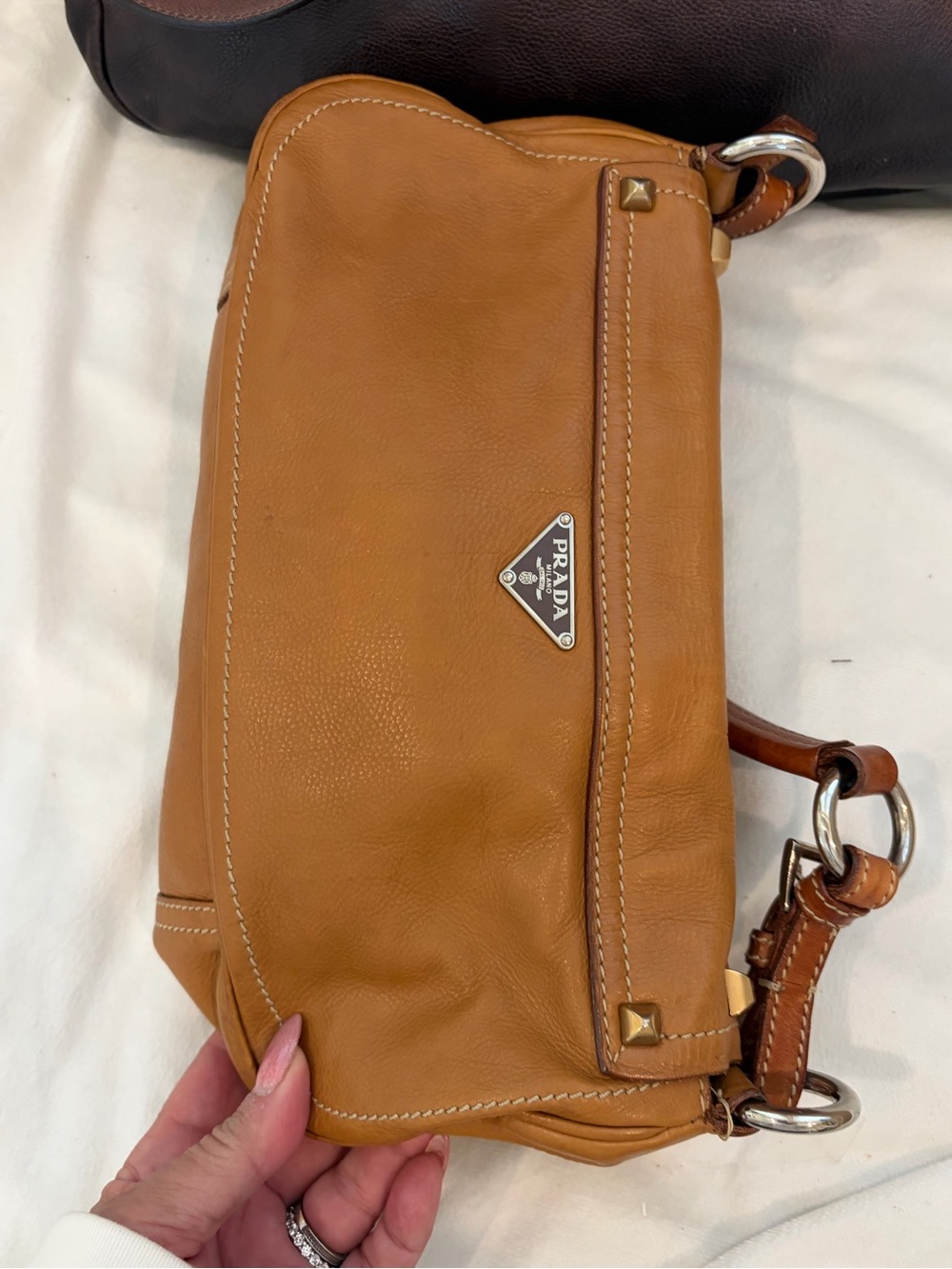 PRADA VITELLO DAINO LEATHER BAG - Picture 3 of 8